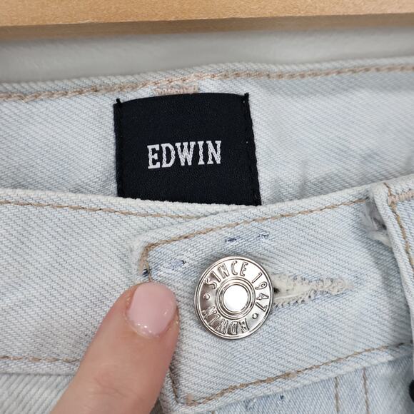 Edwin CAI Classic High Rise Straight Leg Denim Jean High Hopes Blue Size 27 NWT - Picture 9 of 10